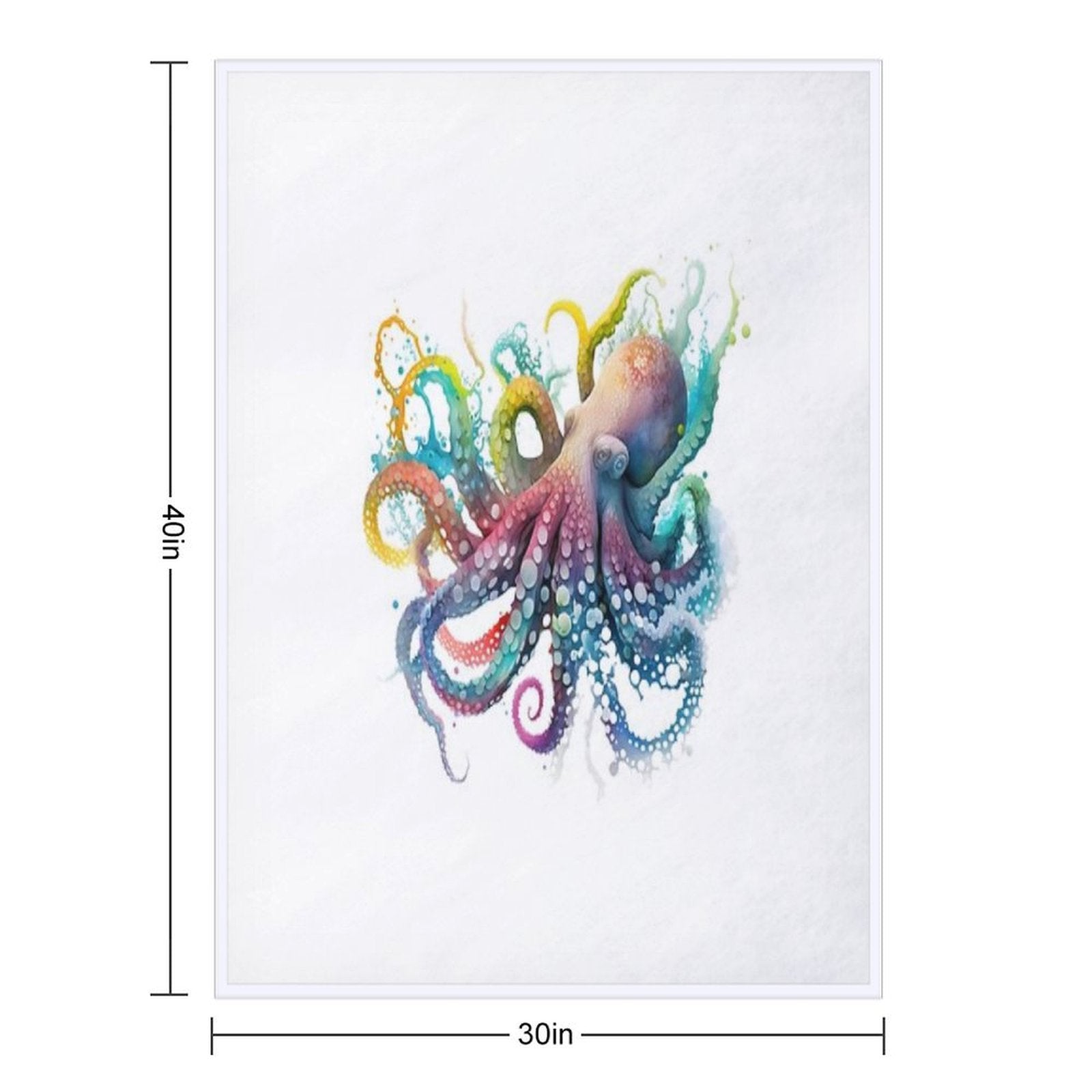 Colorful Octopus Easy Care Throw Blanket