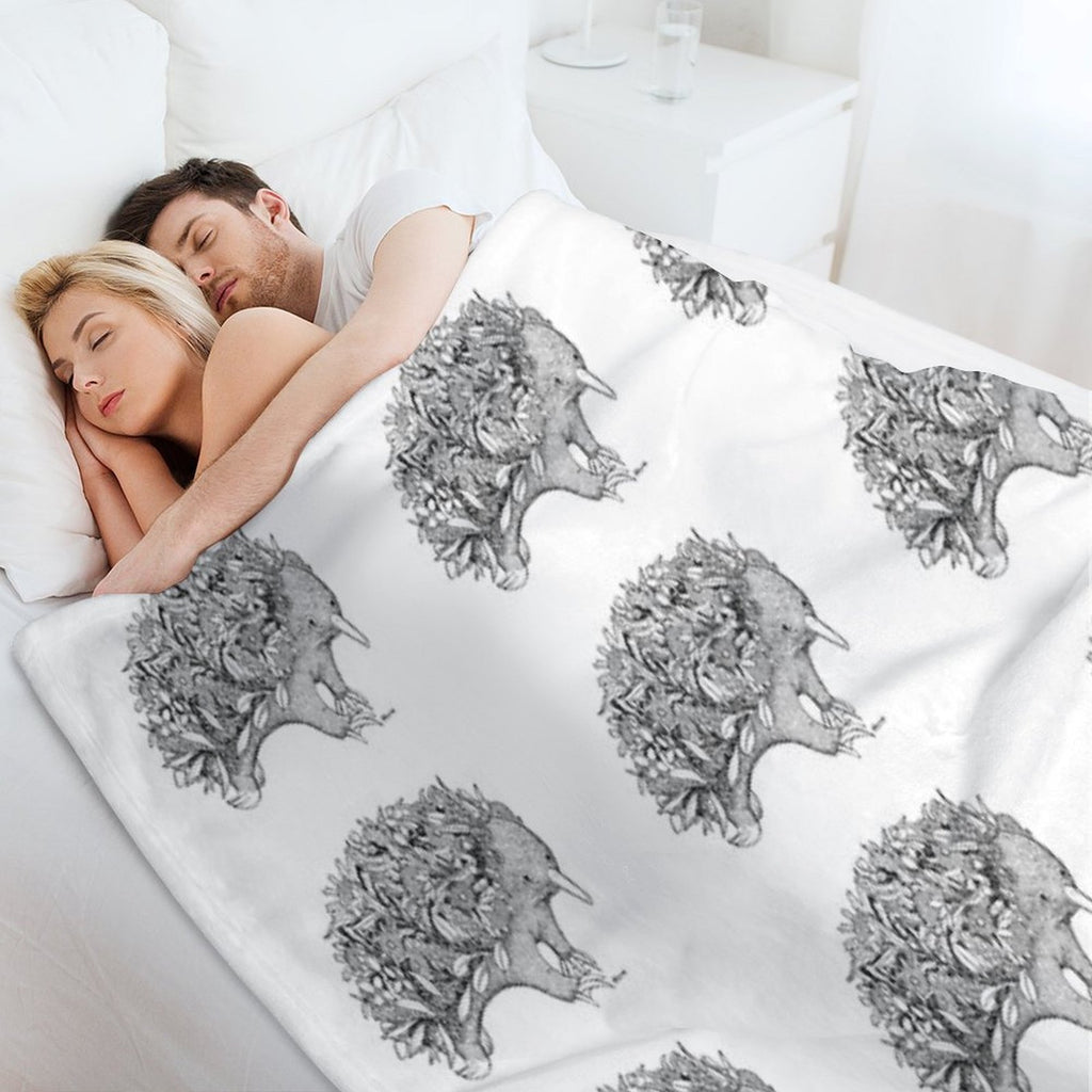 Botanical Echidna Velvety-soft Throw Blanket