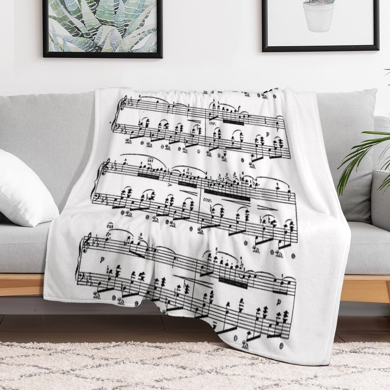 Chopin Nocturne Easy Care Throw Blanket