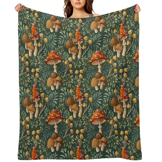 Woodland Mushroom Spray Durable Throw Blanket