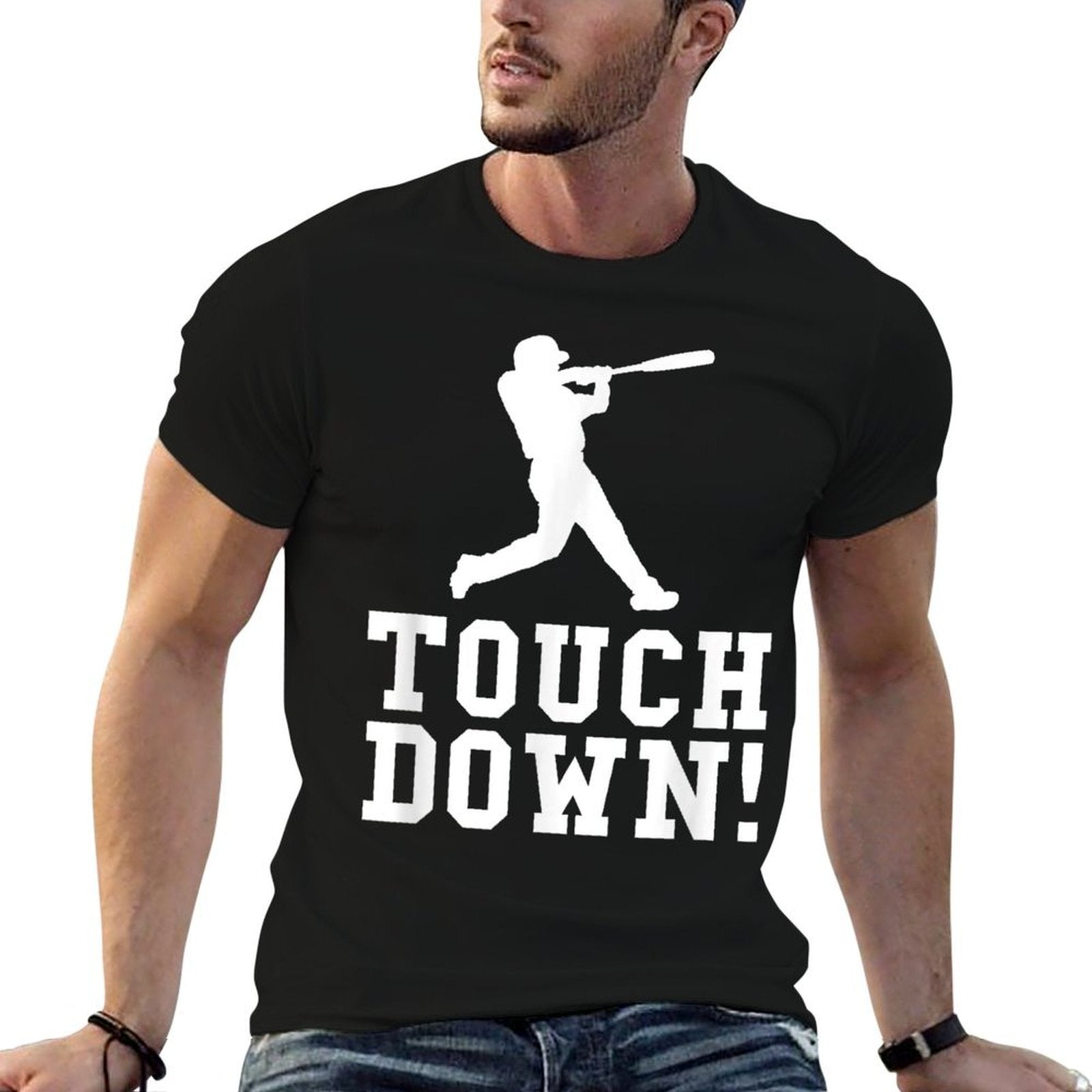 Funny Touchdown Baseball Football Sports Gift  Summer-ready Fabric T-Shirt