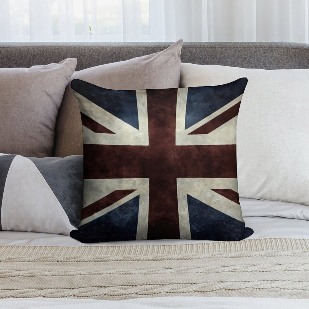 A Grunge Looking Distressed Union Jack Uk Version Soft Anti-Pilling Throw Pillow