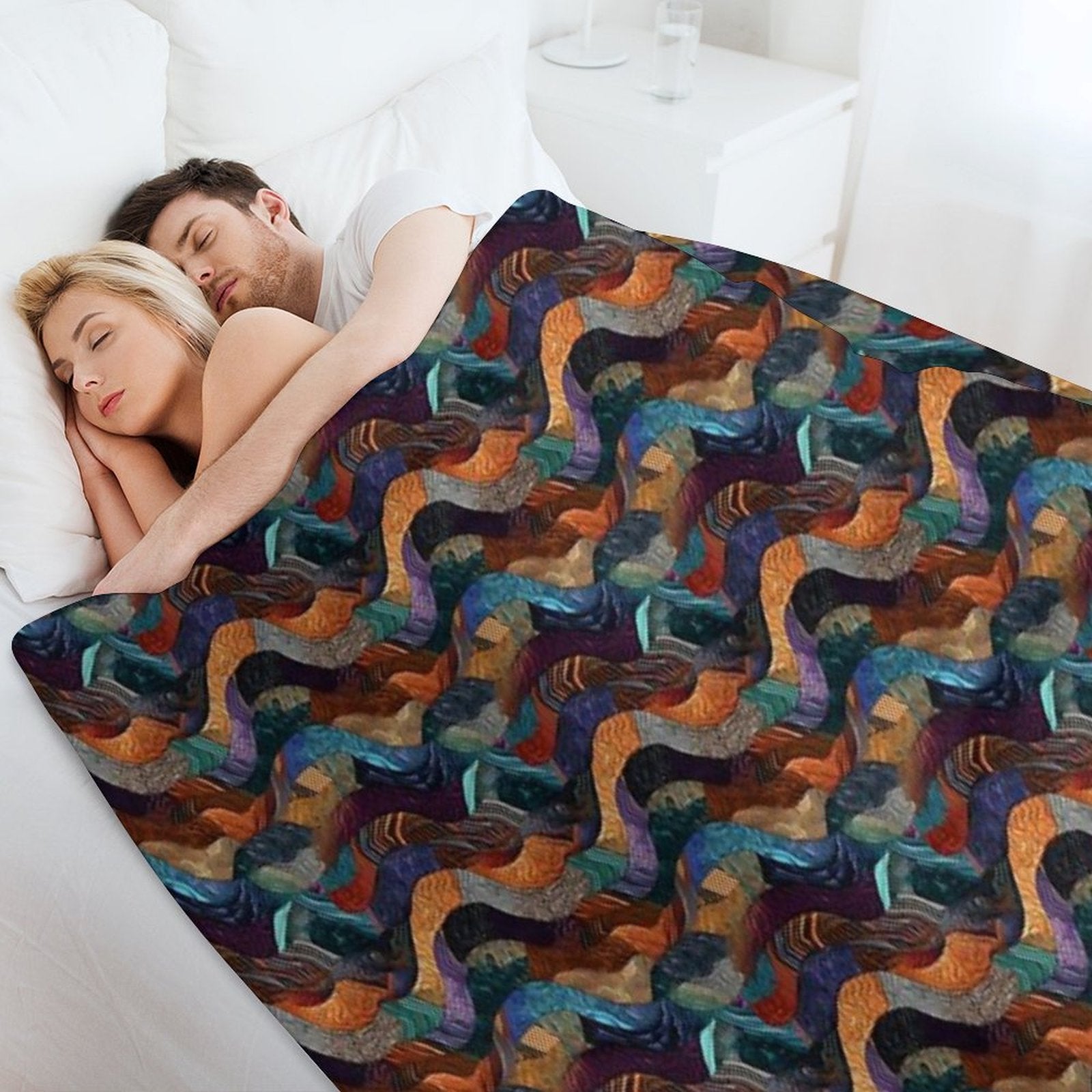 Textures Collage Pattern Anti-pilling Throw Blanket
