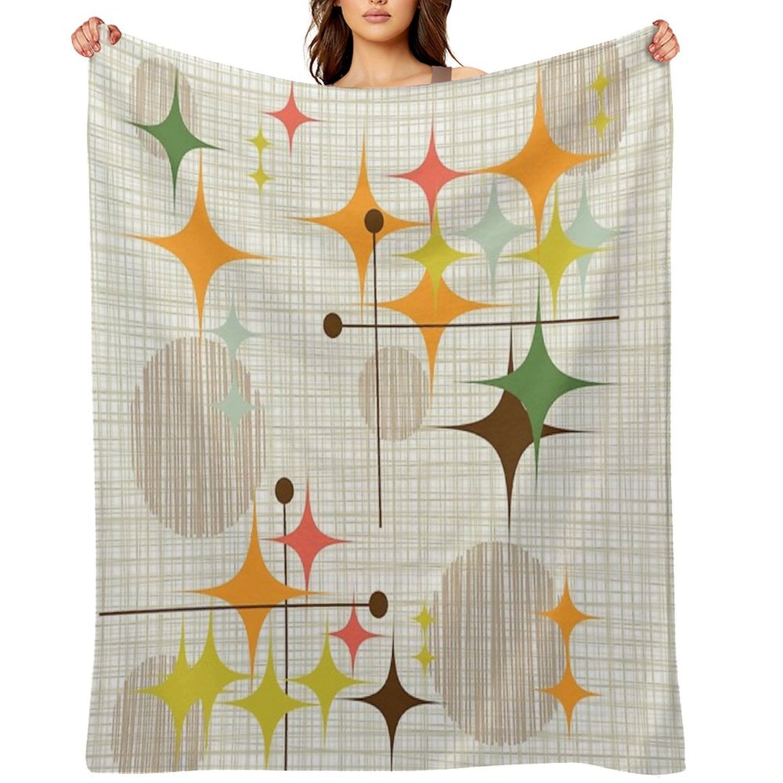 Eames Era Starbursts And Globes 3 (bkgrnd) Quick-dry Throw Blanket