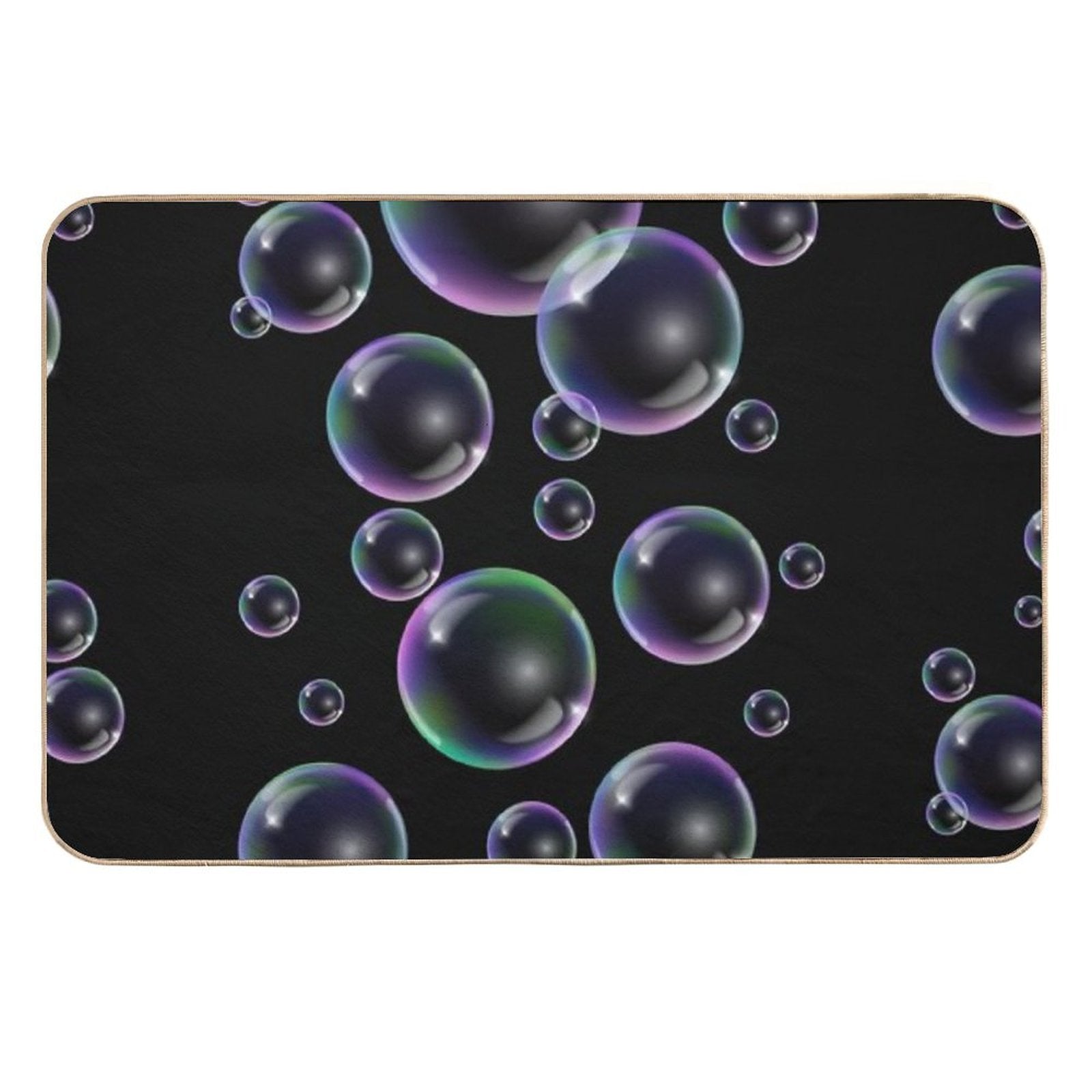 Copy of Colorful Bubbles Pattern - Black Background  Dirt-Trapping Bath Mat