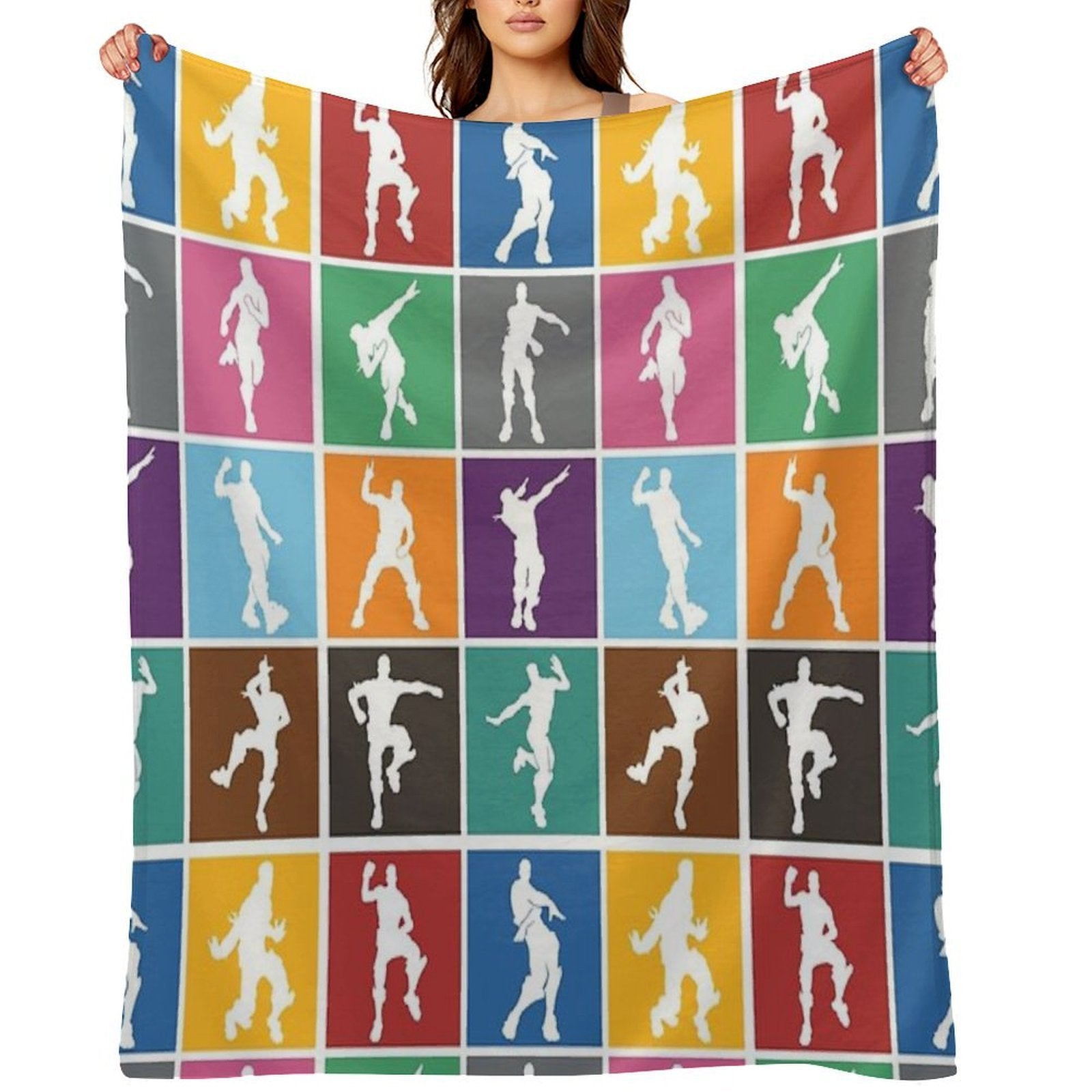 Battle Royale Victory Dance Rainbow Lattice Funny All-season Throw Blanket