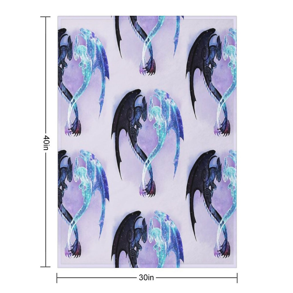 Dragon Heart Toothless And Light Fury Gift-ready Throw Blanket