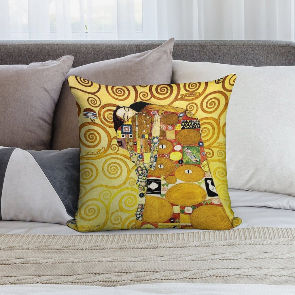 Gustav Klimt The Embrace Soft Ultra-Soft Texture Throw Pillow