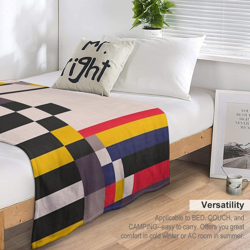 Geometric Design - Bauhaus Inspired Plush Throw Blanket