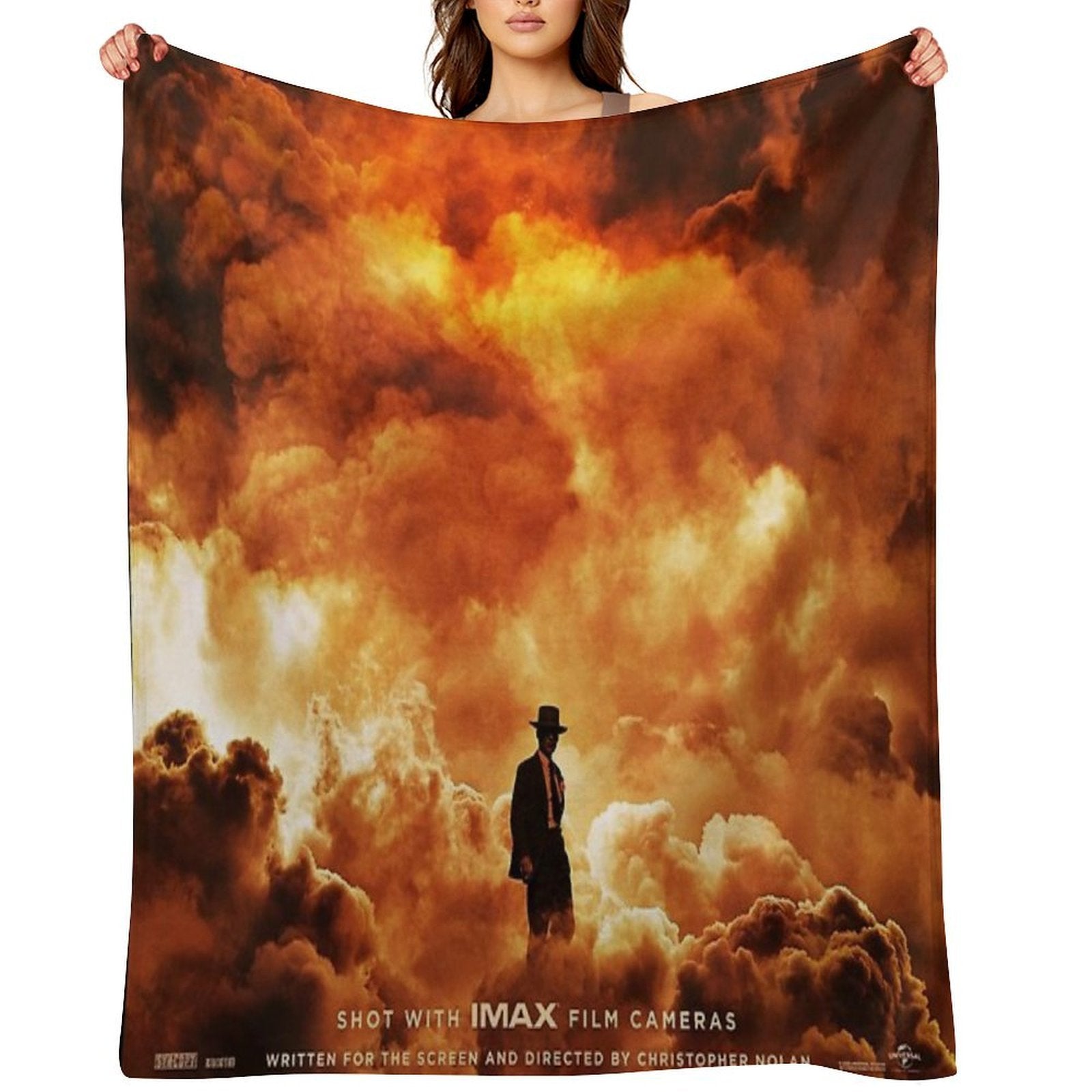 Vintage Oppenheiimer Movies Film  002 Eco-conscious Throw Blanket