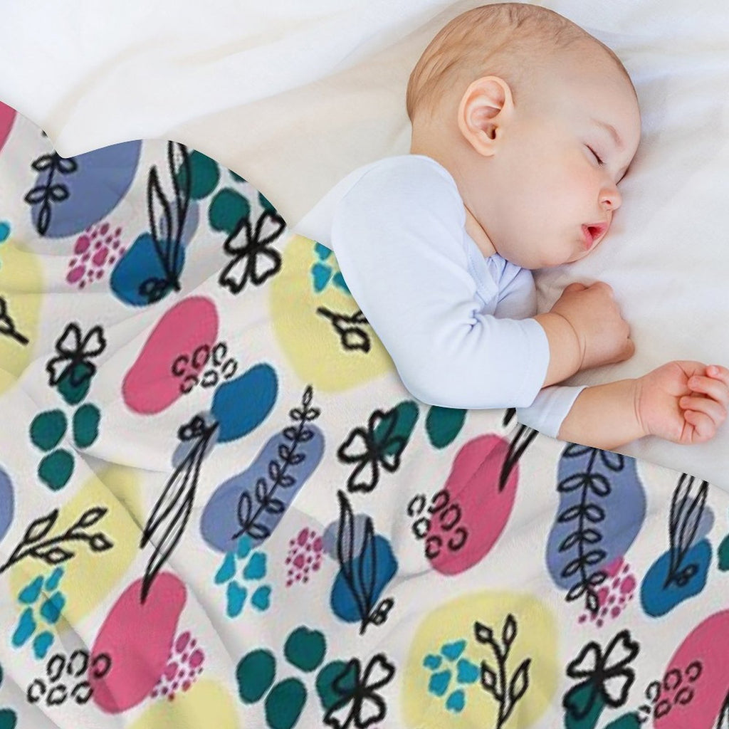 Botanical Shrink-resistant Throw Blanket