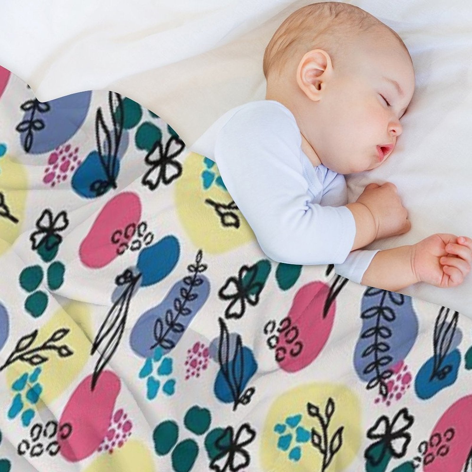 Botanical Shrink-resistant Throw Blanket