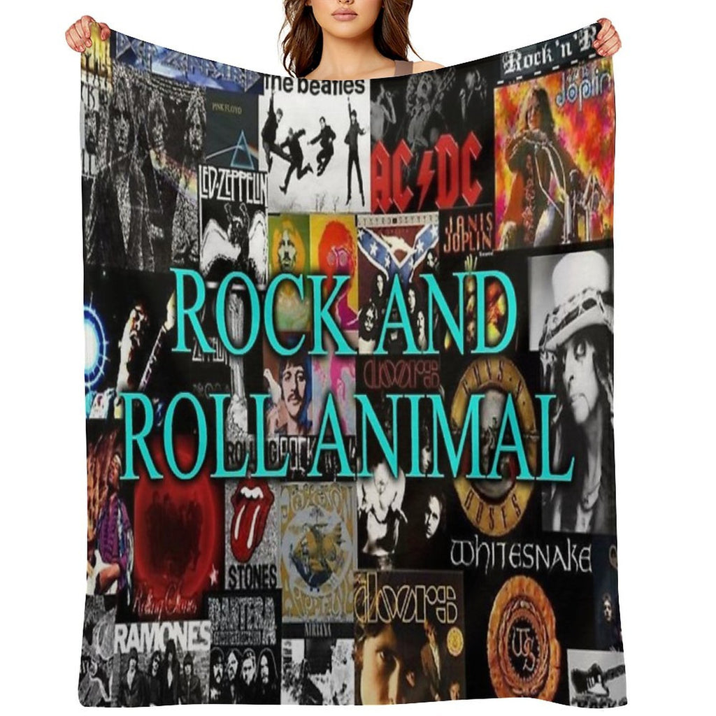 Rock And Roll Animal Shrink-resistant Throw Blanket