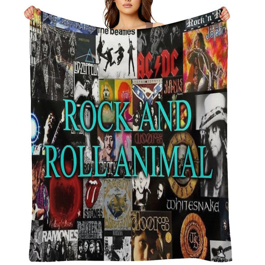 Rock And Roll Animal Shrink-resistant Throw Blanket