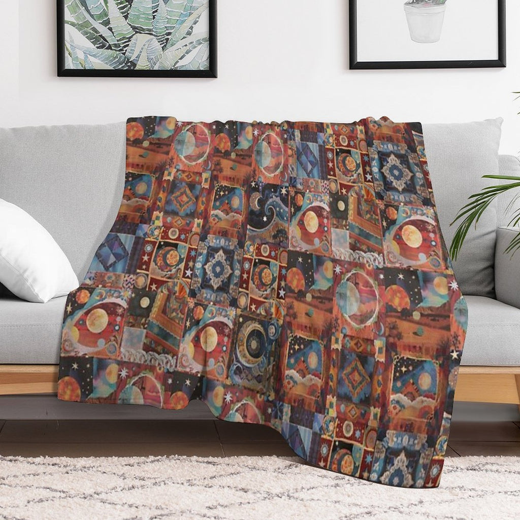 Whimsigoth Quilt Pattern 2025 Vintage  Stickers Decals DIY CRAFTS Premium Throw Blanket