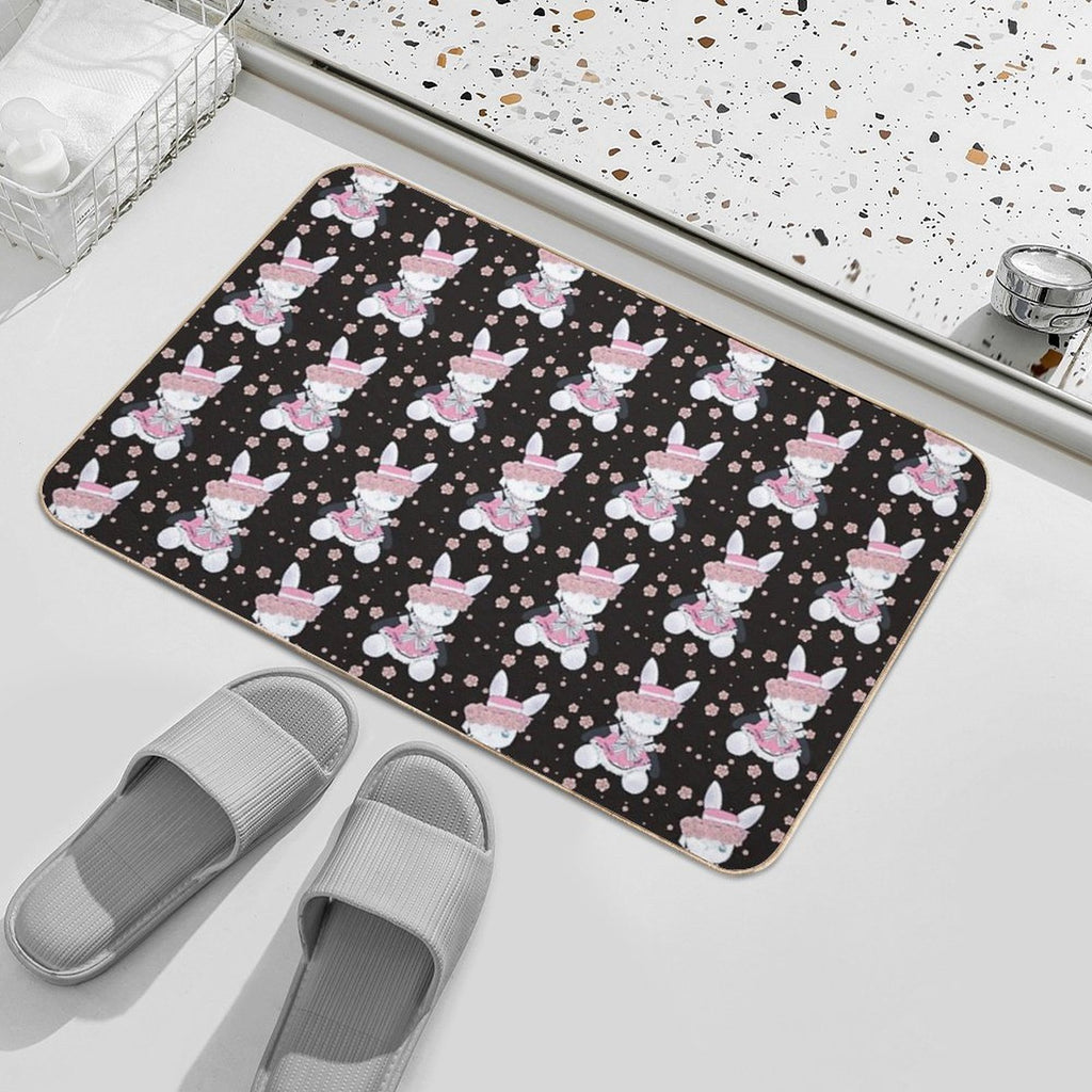Rabbit (girl) Ciel (black)  Repositionable Bath Mat