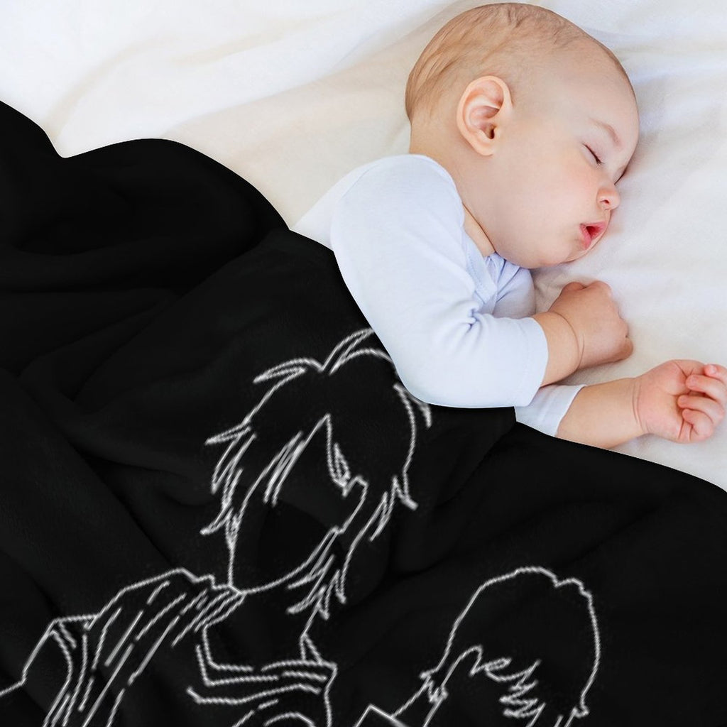 Banana Fish - Ash & Eiji Silhouette Compact Throw Blanket