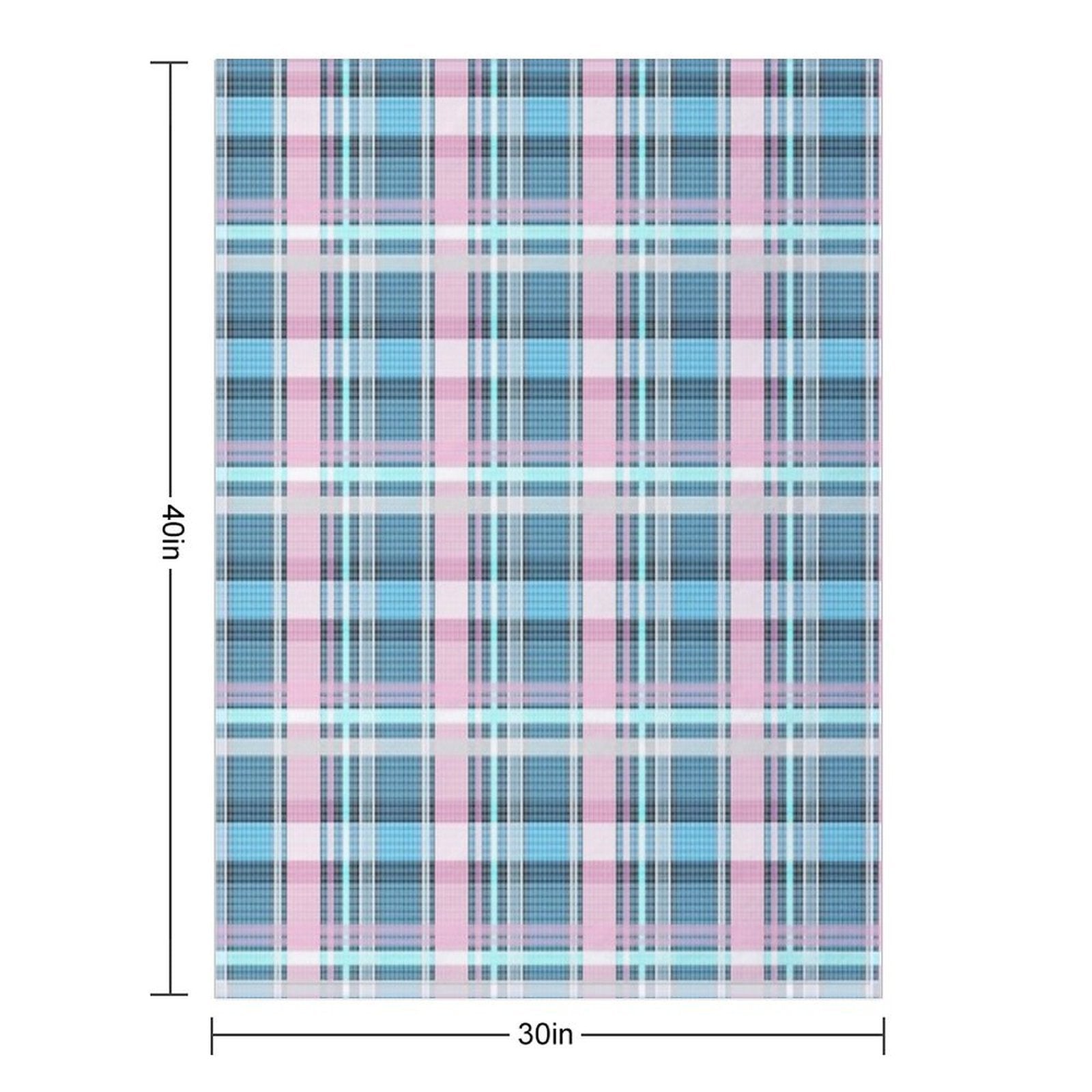 Trans Flag Pink, Blue And White Check Pattern Comfort Throw Blanket