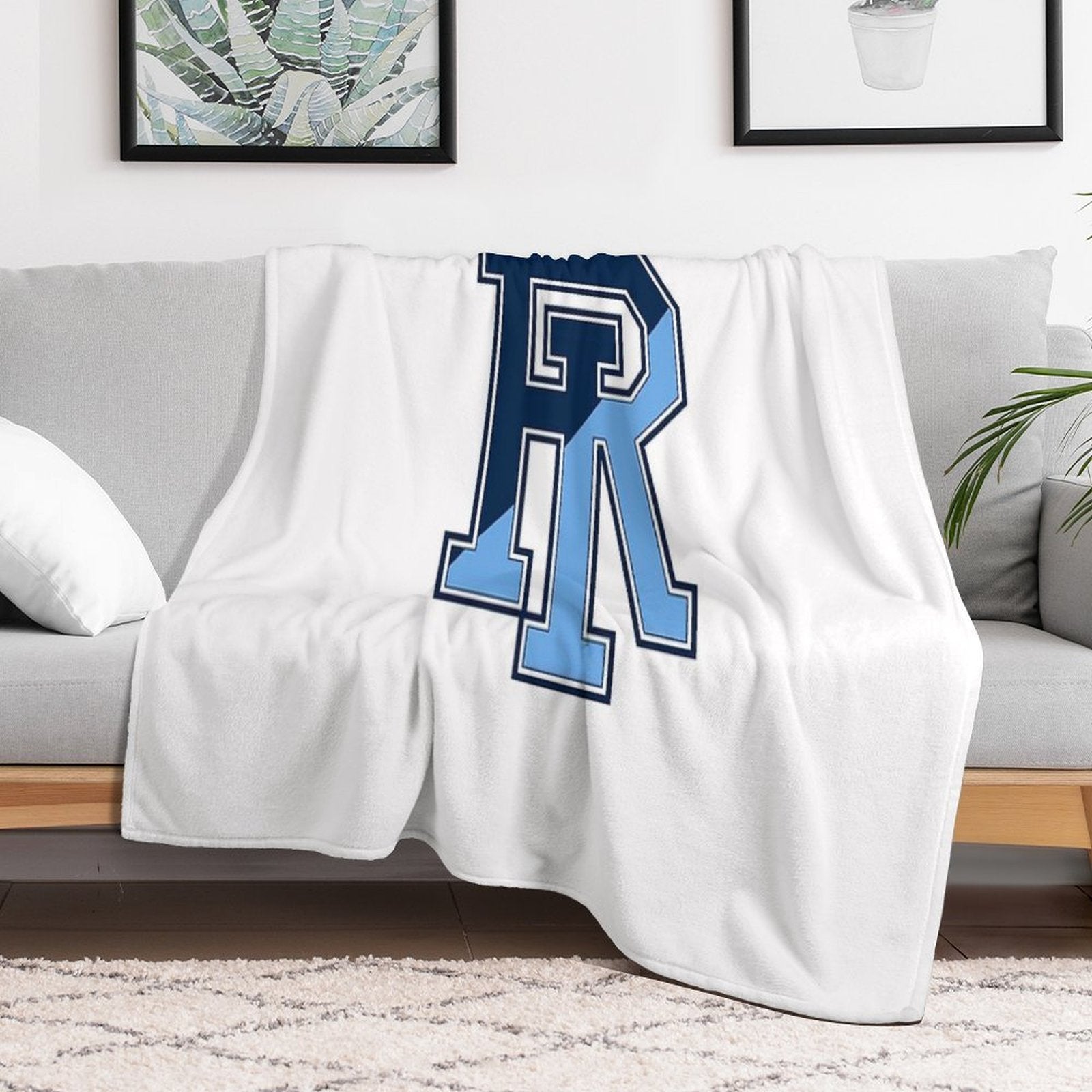 Island Rams Logo Sustainable Throw Blanket