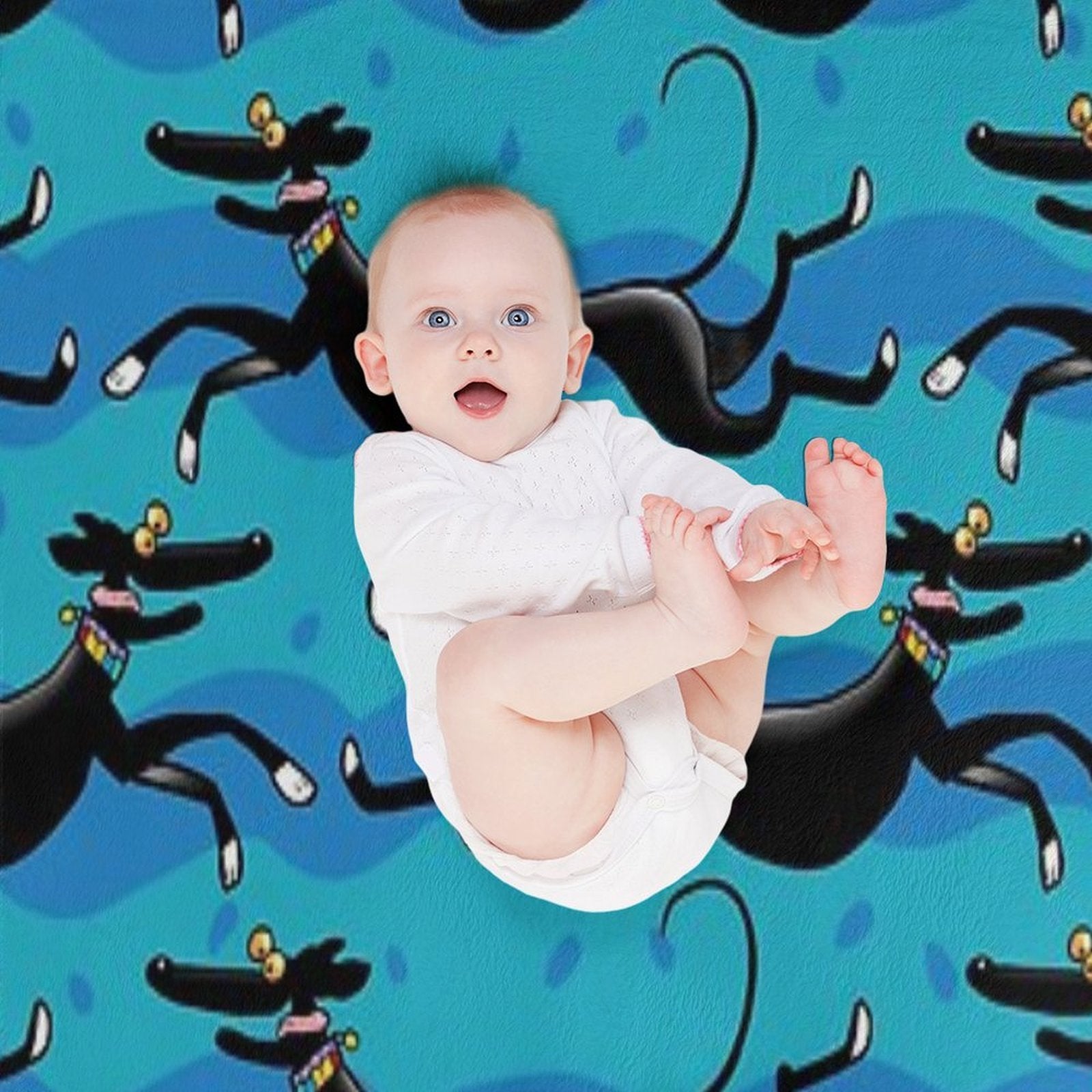 Blue Zoomies Pattern Durable Throw Blanket