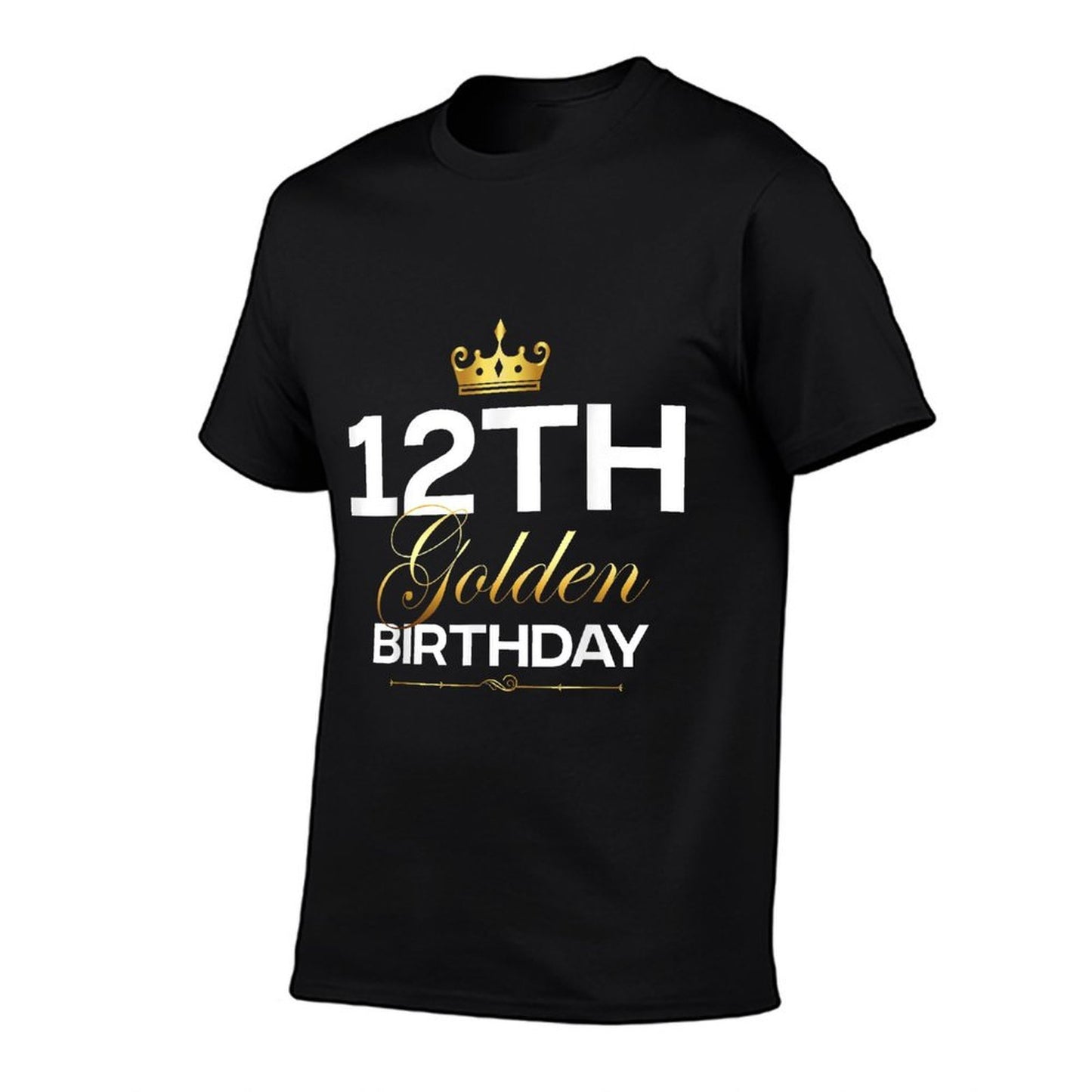 12th B-Day Golden Birthday Age Crown 12 Year Old Birthday  Affordable Price T-Shirt
