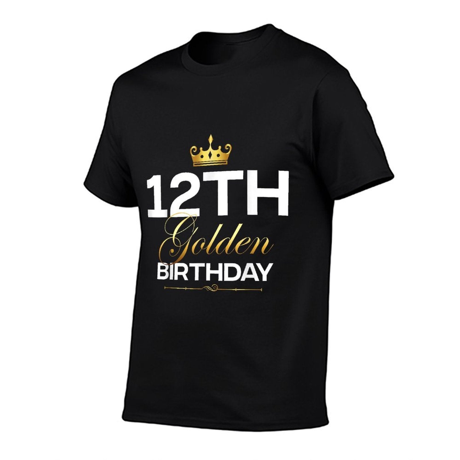 12th B-Day Golden Birthday Age Crown 12 Year Old Birthday  Affordable Price T-Shirt