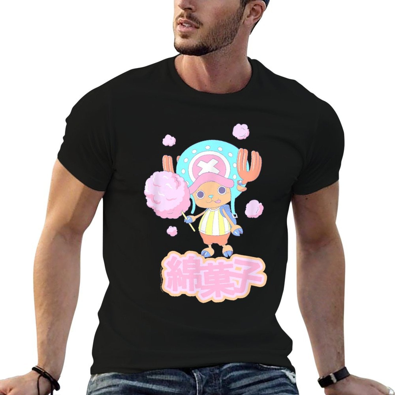 One Piece Anime Tony Tony Chopper Cotton Candy  Cotton T-Shirt