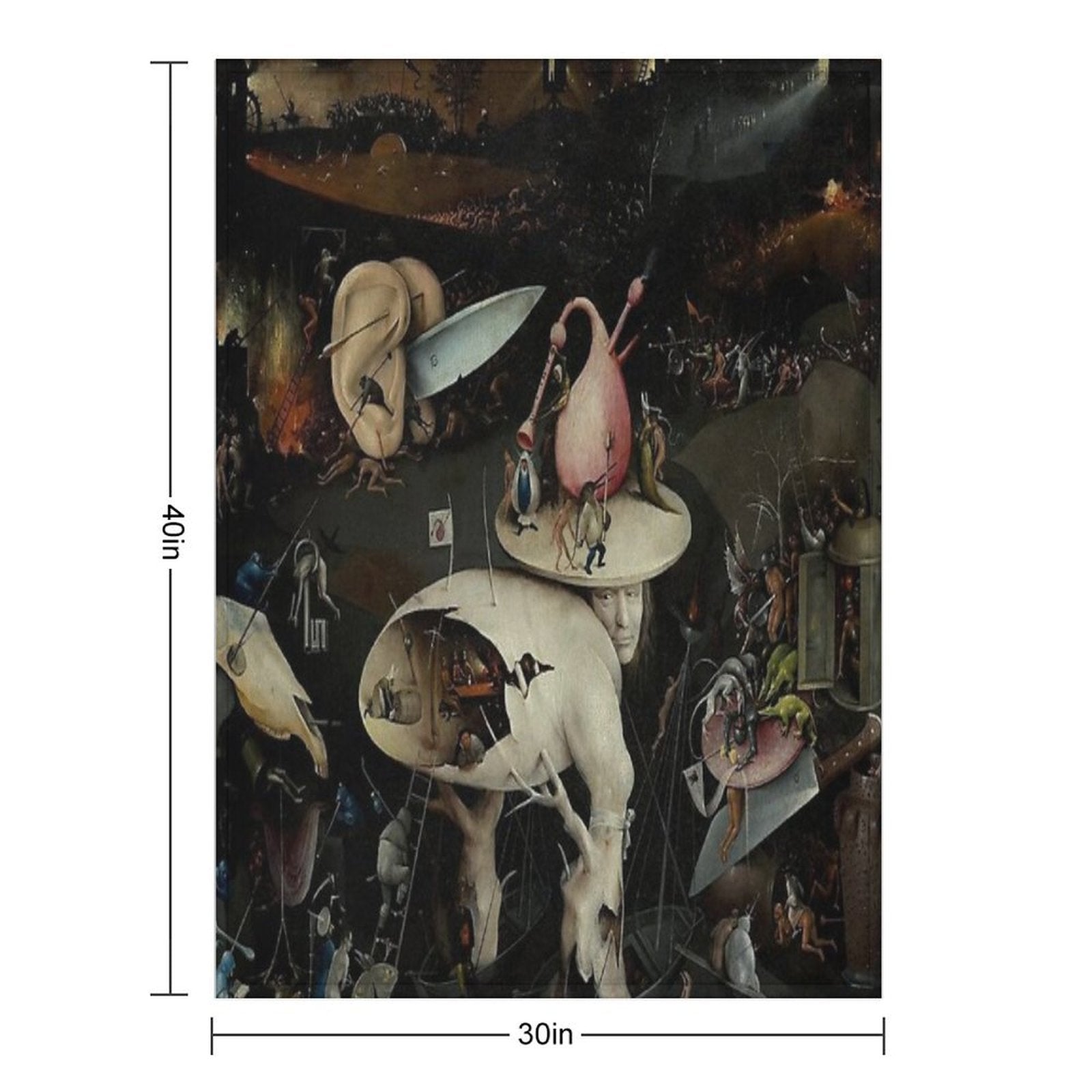 Hell, The Garden of Earthly Delights - Hieronymus Bosch Travel-friendly Throw Blanket