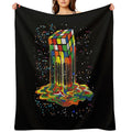 Awesome Graphic Melting Rubik Rubix Rubics Cube Durable Throw Blanket