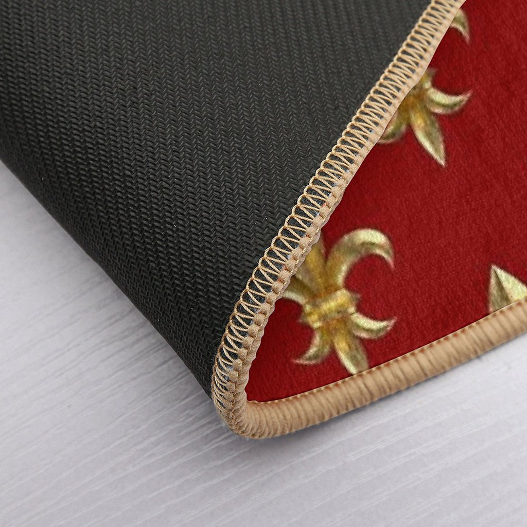 Fleur De Lys  Fleur De Lis 3D Gold Look Pattern, Small Corroded  Stain-Proof Bath Mat