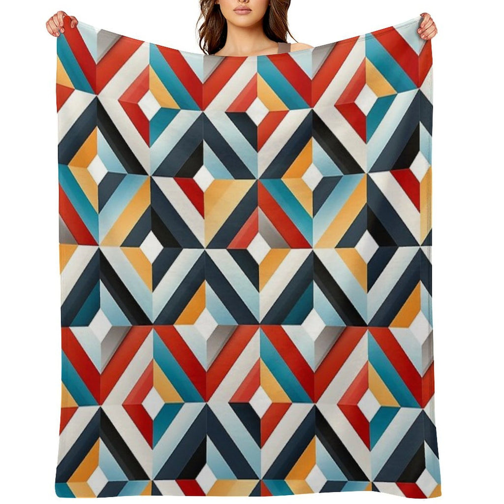 Seamless Pattern Design Geometric Shapes Machine-washable Throw Blanket