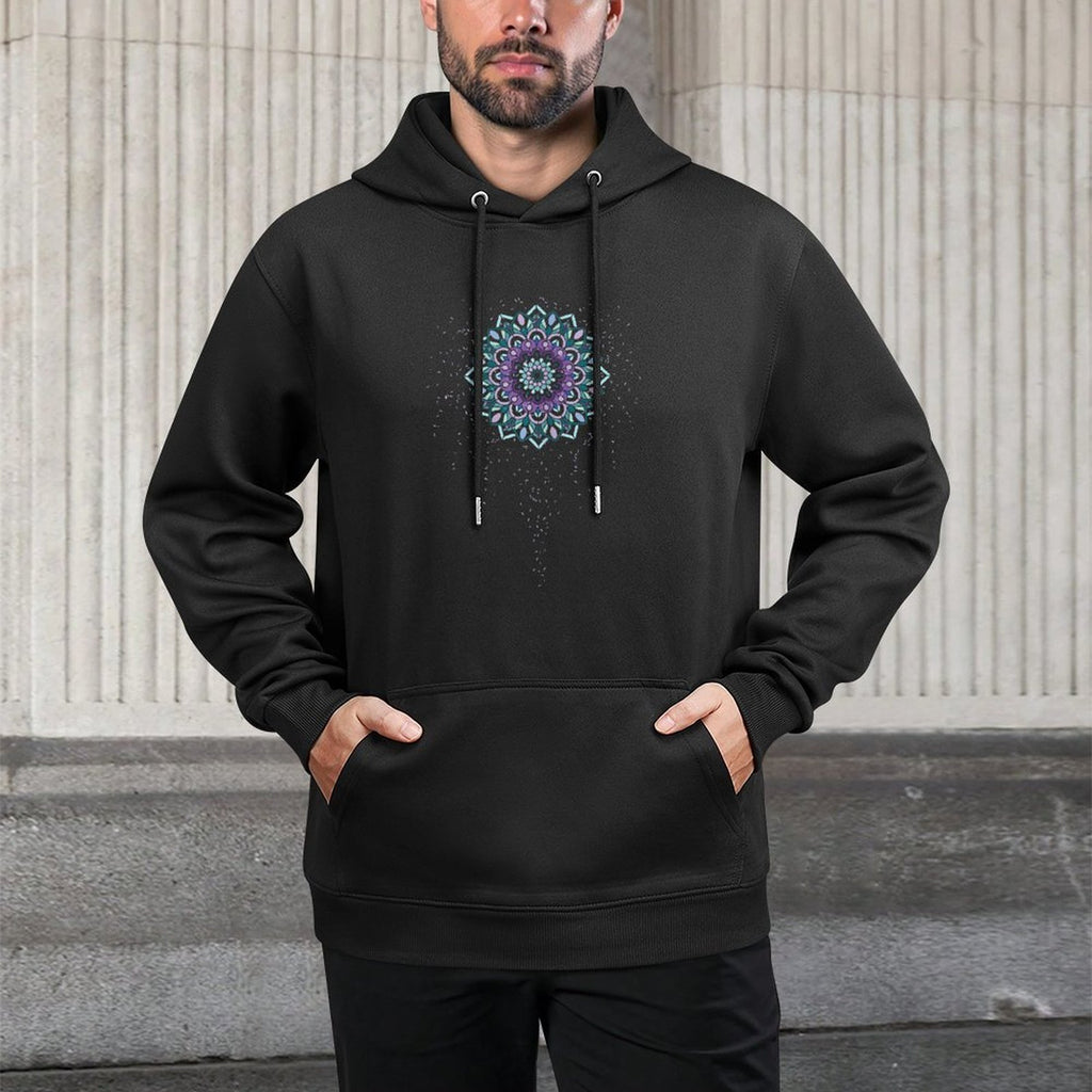 Womens Yoga Mandala Meditation T-shirt Blue, Purple, Pink Confetti Pilling-Resistant Hoodie