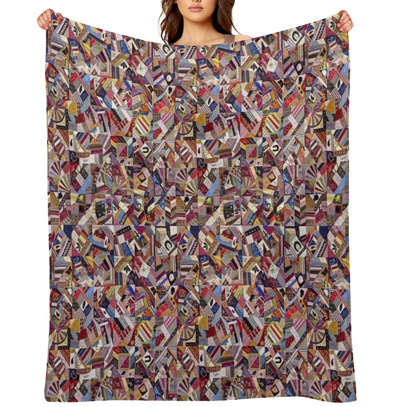 Countryside Palette Cottage Bohemian Patchwork Quilting Crazy Quilt Velvety-soft Throw Blanket