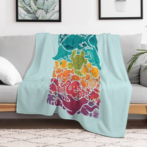 Aquatic Spectrum  Light Blue Versatility Throw Blanket