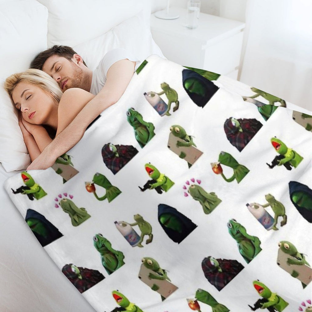 Kermit Meme Sticker Pack Shrink-resistant Throw Blanket