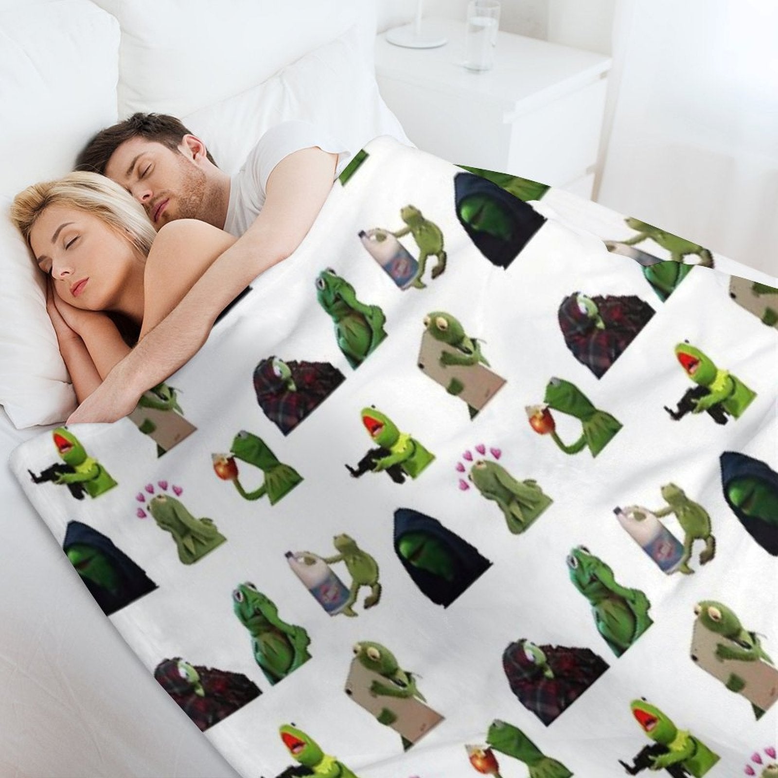 Kermit Meme Sticker Pack Shrink-resistant Throw Blanket