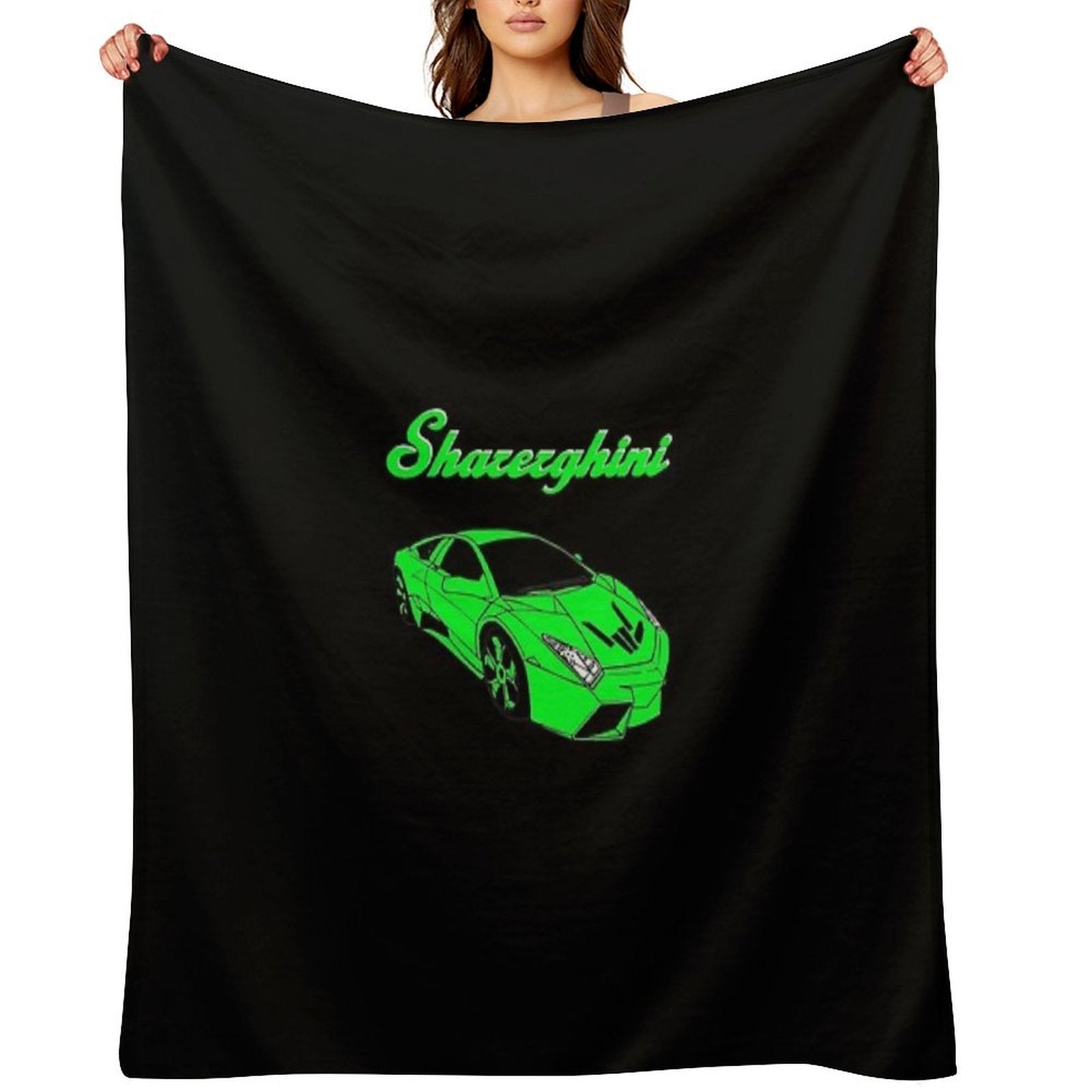 Sharerghini, Sharerghini Merch,sharerghini Green, Sharerghini Hoodie, Sharerghini T Shirt, Sharer Car, Share, Sustainable Throw Blanket