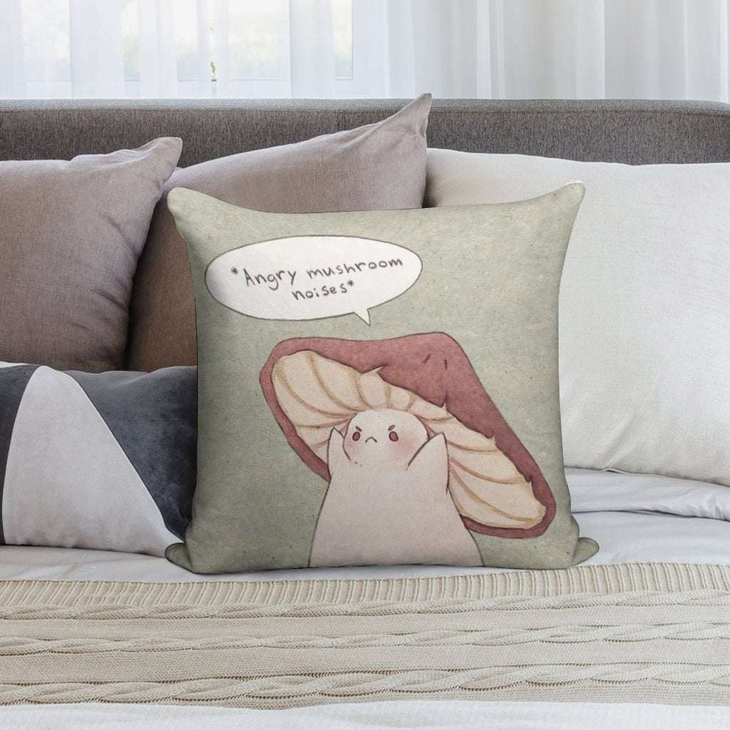 Grumpy Mushroom Soft Style Accent Throw Pillow