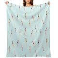 Swimmers in The Pool Sustainable Throw Blanket