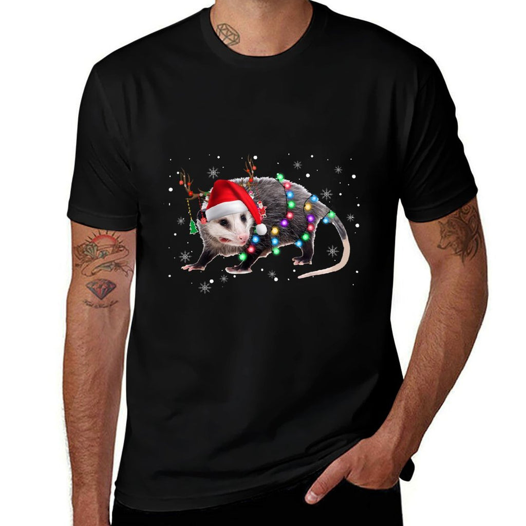 Possum Christmas Lights Santa Reindeer Possum Lover Gifts  Classic T-Shirt