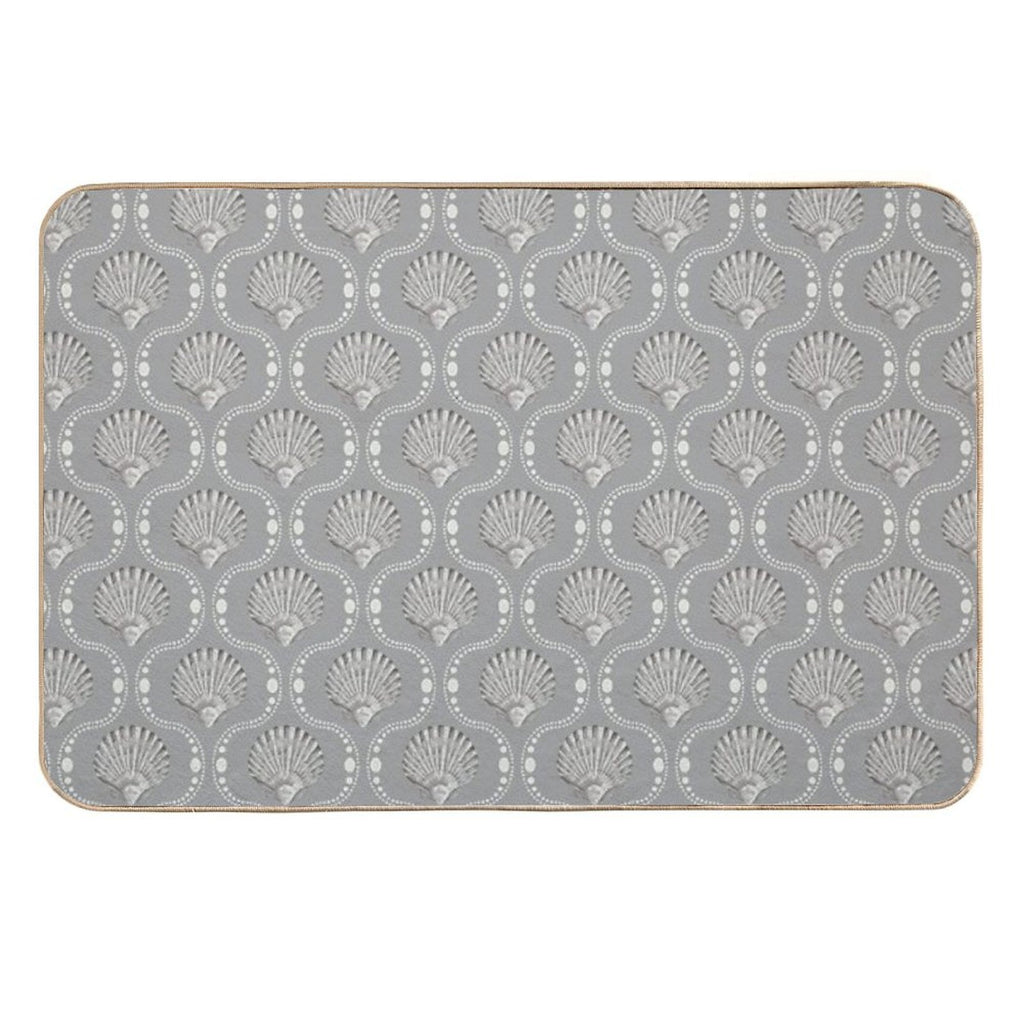 Scallops And Spots Neutral Mocha And Sepia Brown  Pet-Safe Bath Mat