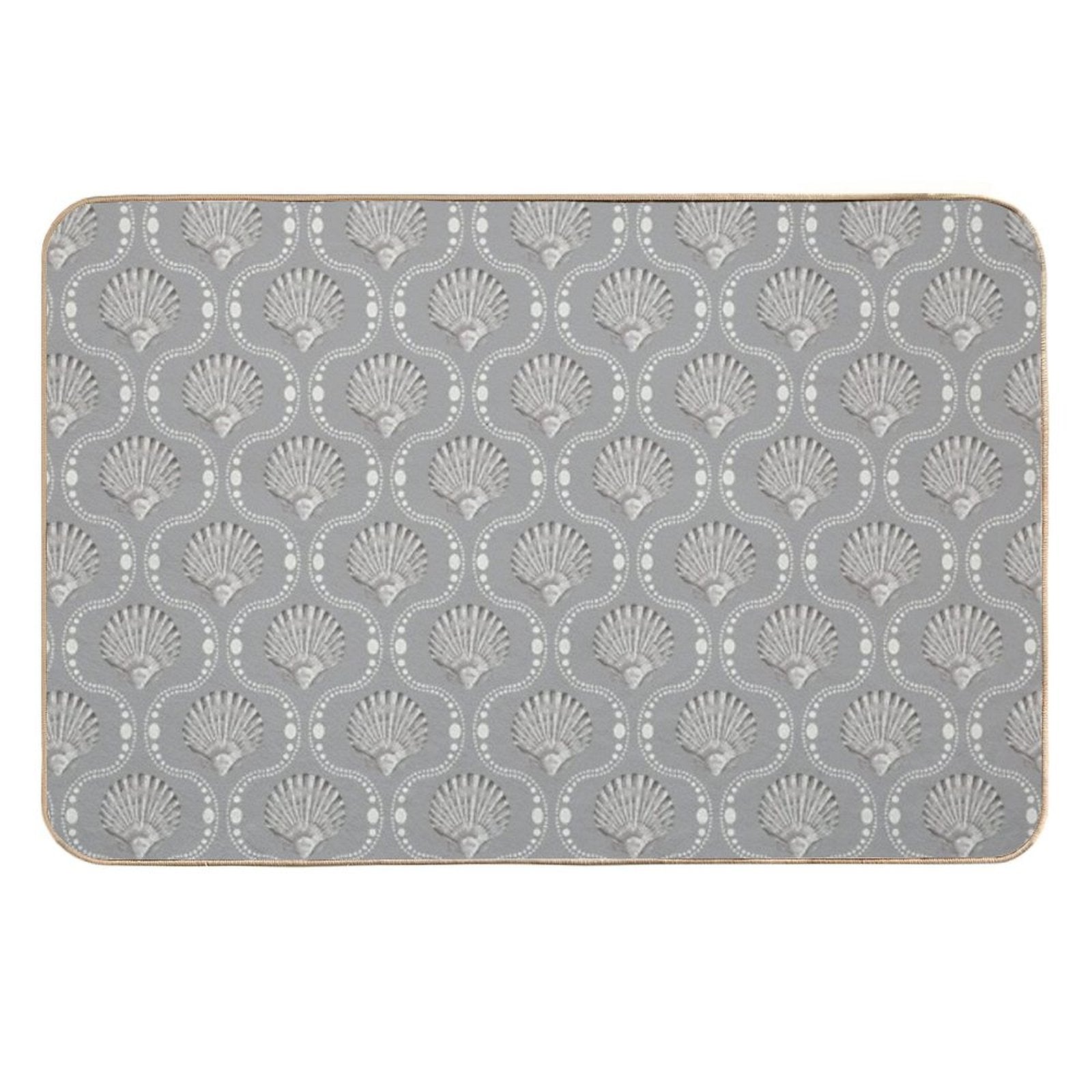 Scallops And Spots Neutral Mocha And Sepia Brown  Pet-Safe Bath Mat