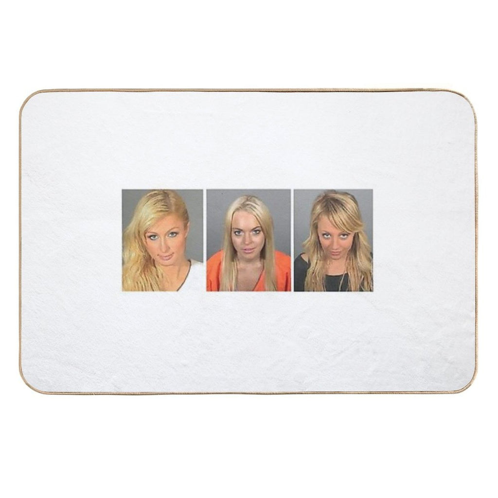 Lindsay, Paris, Nicole Mugshots  Slip-Resistant Bath Mat