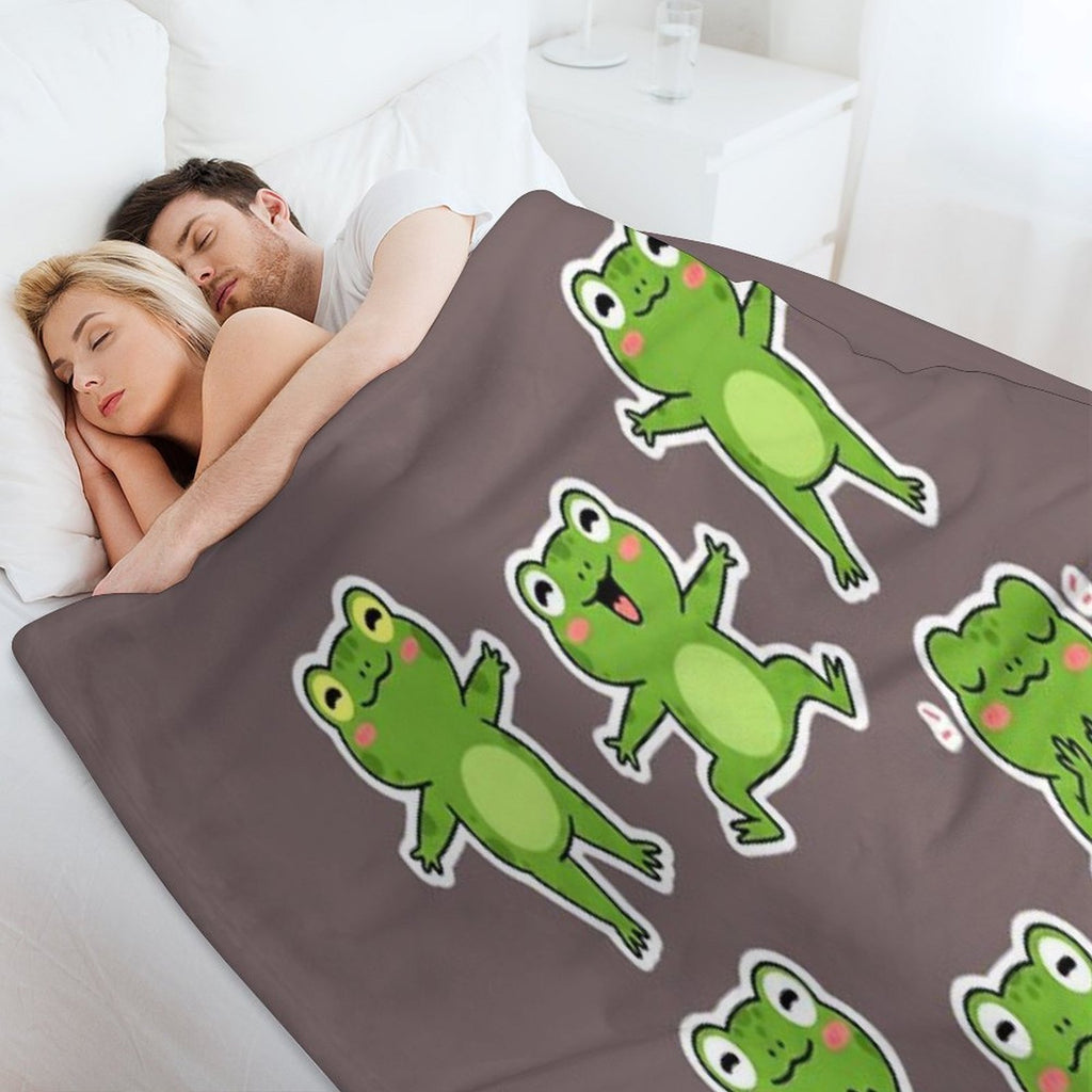 Dancing Frog Frog, Frogs, Dancing, Dance, Dancer, Music, Meme, Musician, Band, Rock, Metal, Vintage, Retro Travel-friendly Throw Blanket
