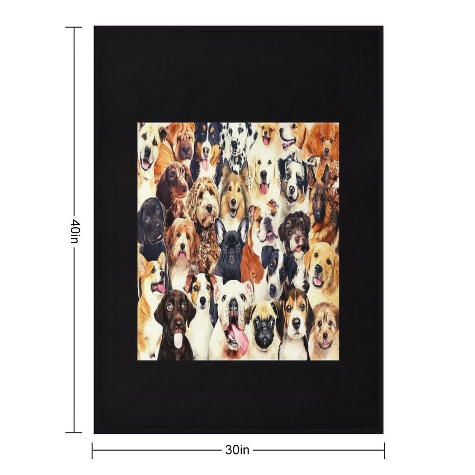 Dog Crowd Wrinkle-free Throw Blanket