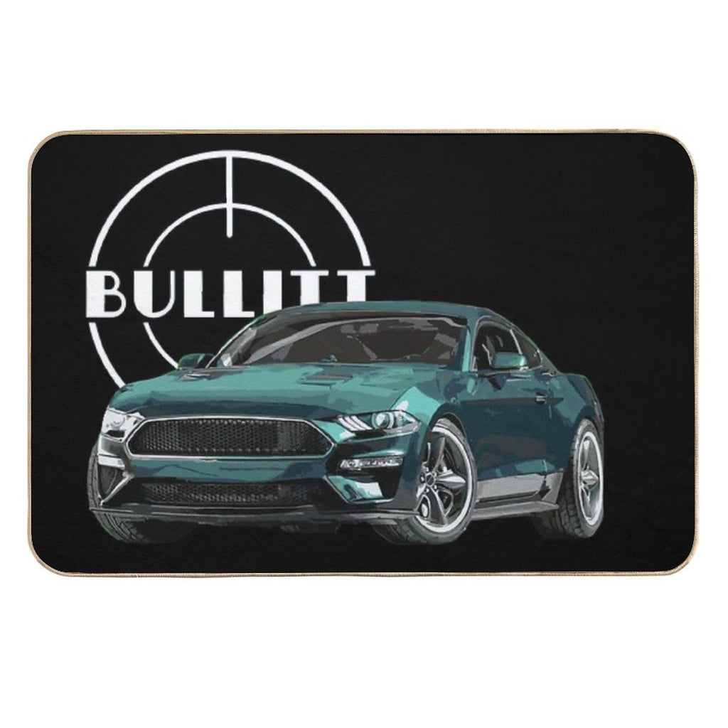 Bullitt Mustang GT 5.0L V8 Classic Steve Mcqueen Muscle Car  Slip-Resistant Bath Mat