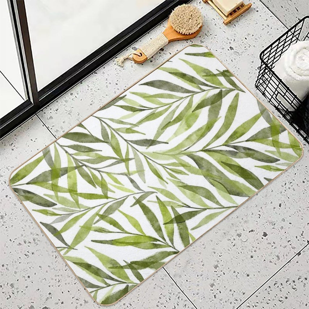 Delicate Eucalyptus Leaves  Stain-Proof Bath Mat