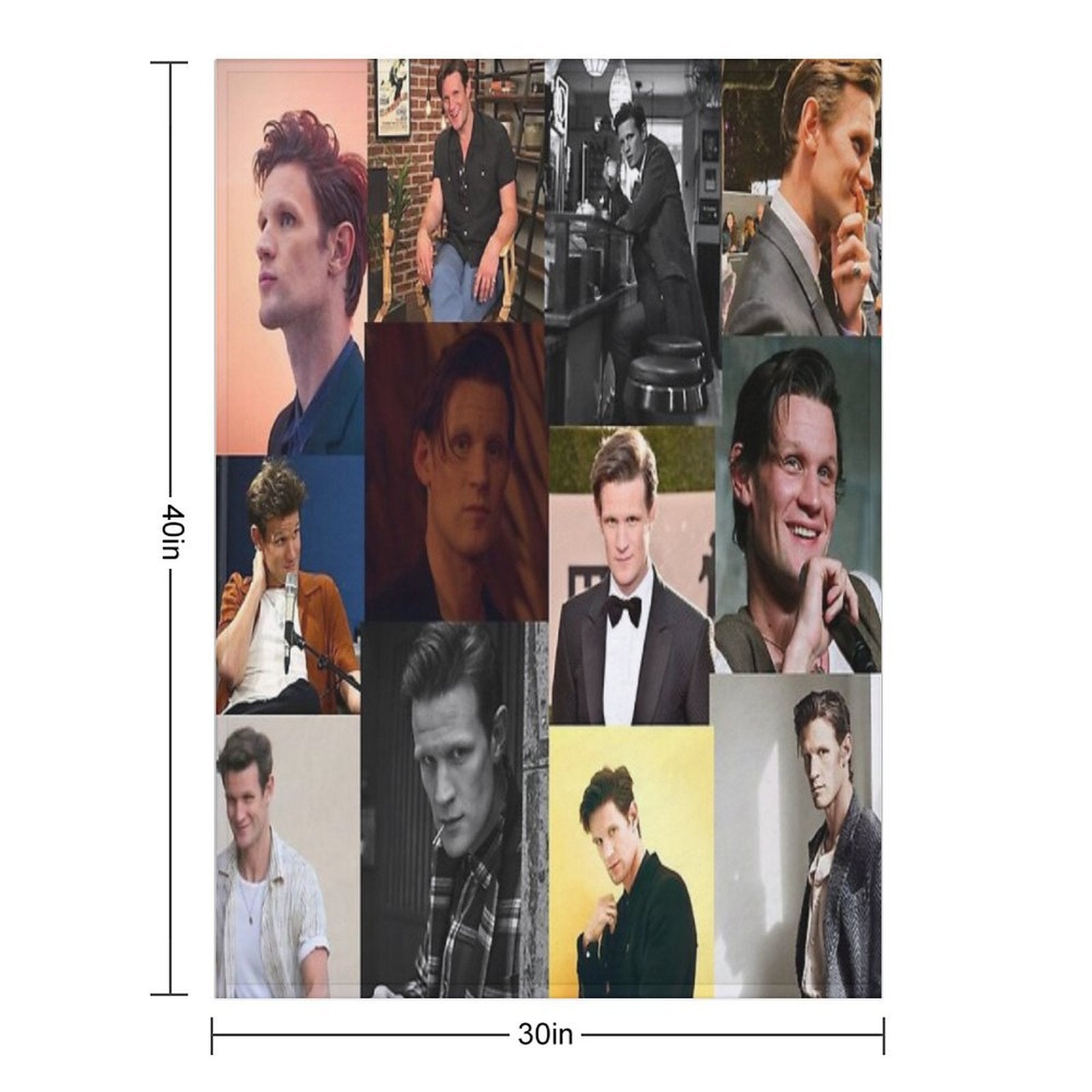 Matt Smith Picture Collage Gift-ready Throw Blanket