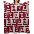 Red Geometric Maze Pattern Premium Throw Blanket