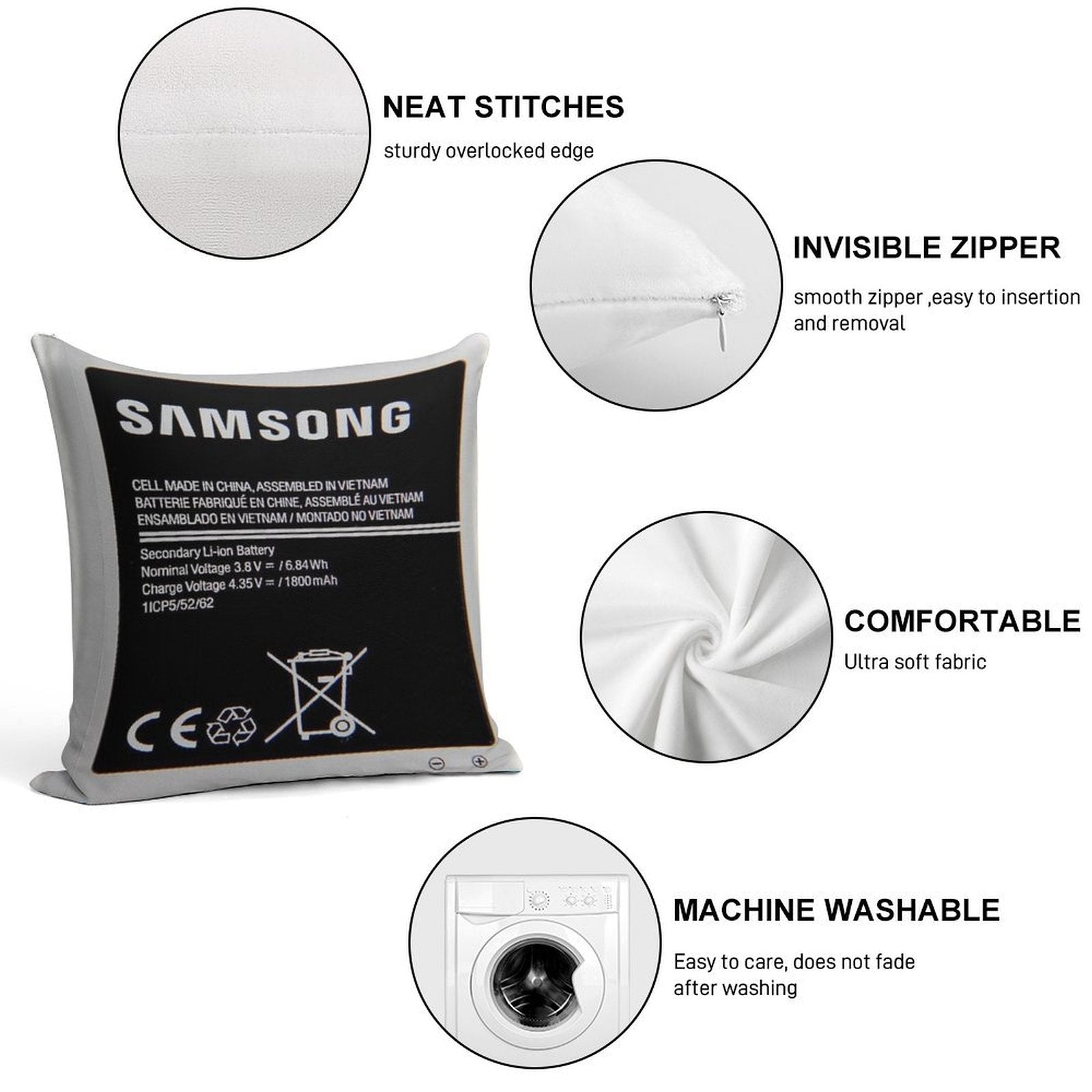 Swollen Battery Premium Soft Warmth Comfort Throw Pillow